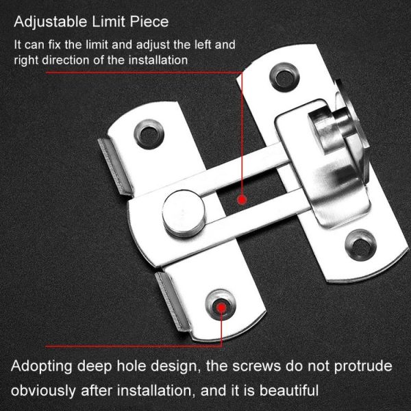 Small 201 Stainless Steel Barn Door Lock Hook Stainless Steel Door Buckle Insertion - Image 4