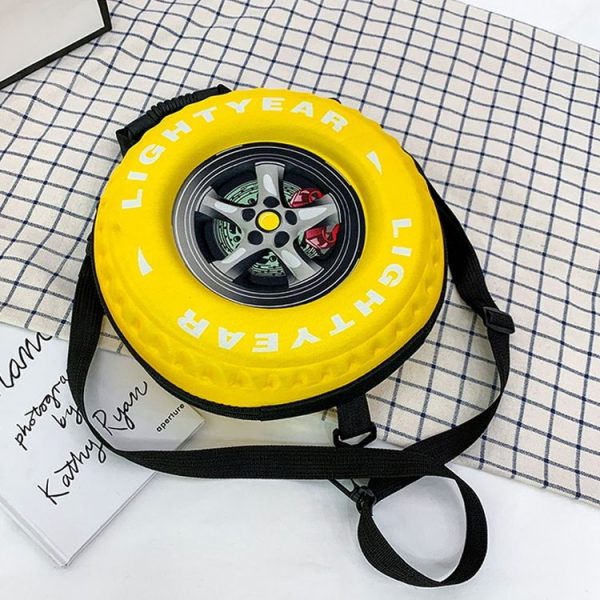 Children EVA Tire Shape Schoolbag Kindergarten Shoulder Bag (Yellow) - Image 4