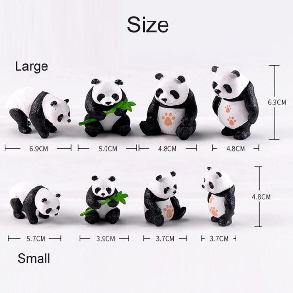 4pcs / set Panda Micro Landscape PVC Cake Accessories Doll Ornaments, Size: Small - Image 3