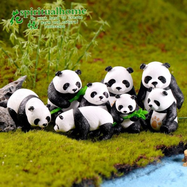 4pcs / set Panda Micro Landscape PVC Cake Accessories Doll Ornaments, Size: Small - Image 5