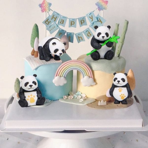 4pcs / set Panda Micro Landscape PVC Cake Accessories Doll Ornaments, Size: Small - Image 6