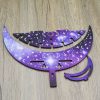 Crescent-shaped Wooden Storage Rack Wall Hanger Candlestick Rack Home Decoration (Black) - Image 3