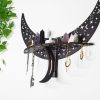 Crescent-shaped Wooden Storage Rack Wall Hanger Candlestick Rack Home Decoration (Black) - Image 6