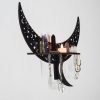 Crescent-shaped Wooden Storage Rack Wall Hanger Candlestick Rack Home Decoration (Black) - Image 7