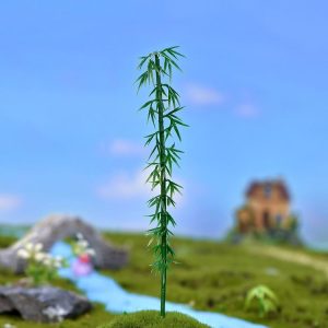 5pcs Micro Landscape Ornaments Simulated Christmas Trees Succulent Accessories Materials, Style: Green Bamboo 1