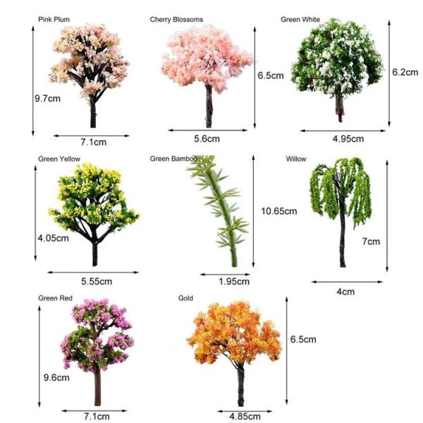 5pcs Micro Landscape Ornaments Simulated Christmas Trees Succulent Accessories Materials, Style: Green Bamboo 1 - Image 2