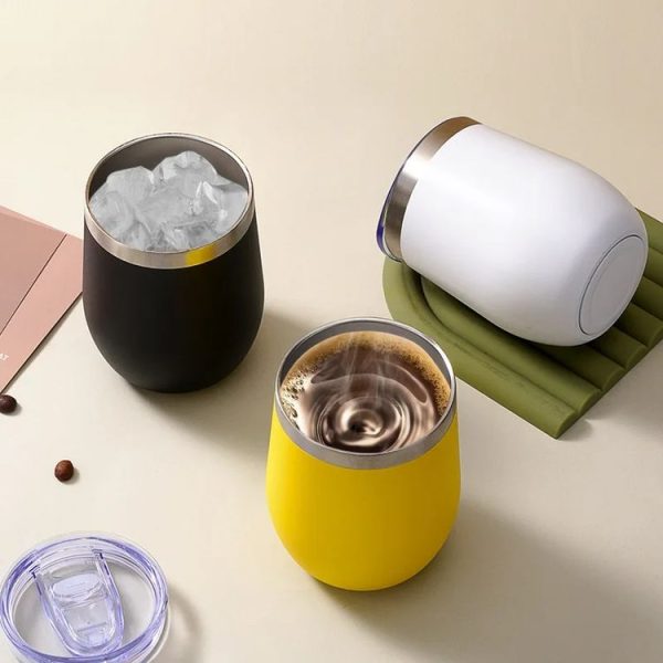 12oz 354ML Stainless Steel Eggshell Mug Mini U-Shape Double Layer Vacuum Insulated Cup (Pink) - Image 8