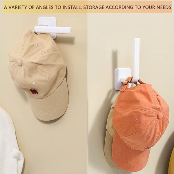 2pcs Baseball Hat Wall Self-Adhesive Hanging Shelf Rack Hook (White) - Image 4