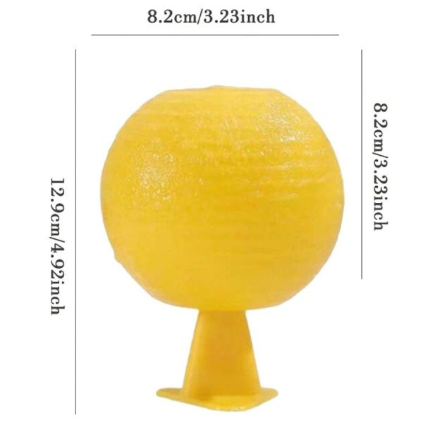8cm Fruit Fly Balls for Indoor Use Insect Trap Sticky Insect Balls (Yellow With Base+Double-side Glue) - Image 2