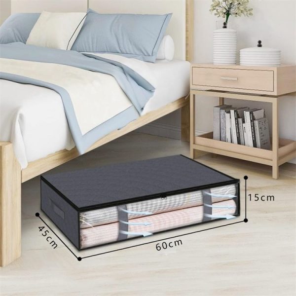 Non-woven Foldable Clothing Storage Bag Quilt Blanket Packing Bag (Gray) - Image 3