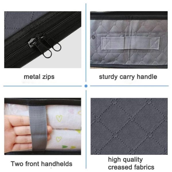 Non-woven Foldable Clothing Storage Bag Quilt Blanket Packing Bag (Gray) - Image 4