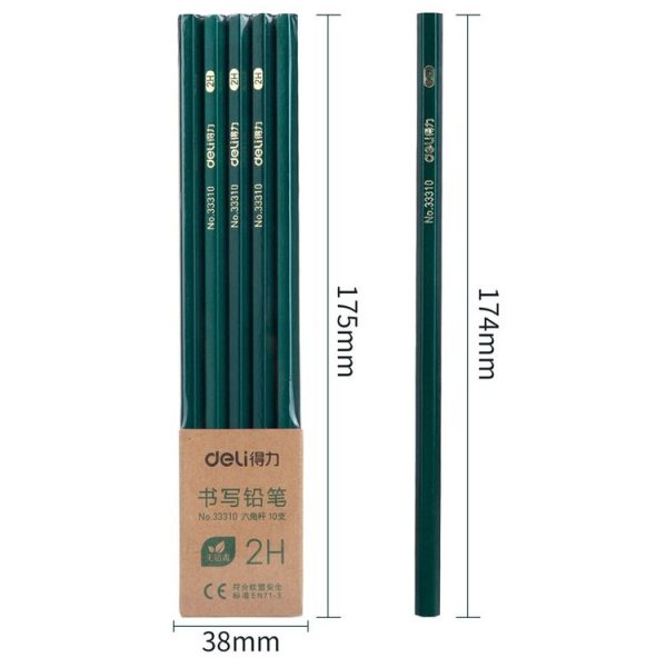 Deli 10pcs / Pack Hexagonal Pencil for Primary School Students, Spec: HB - Image 2