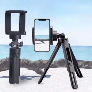 Portable Tabletop Camera Phone Tripod With Ball Head Removable Mini Selfie Tripod (Black)