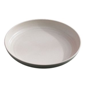 8 inch Wheat Straw Circular Home Vegetable Dish Portable Outdoor Plastic Anti -Fall Fruit Breakfast Plate (Beige)