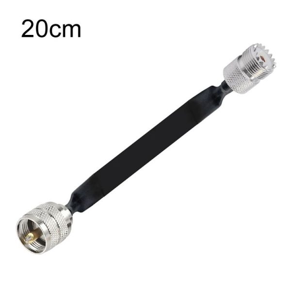 Window / Door Pass Through Flat RF Coaxial Cable UHF 50 Ohm RF Coax Pigtail Extension Cord, Length: 20cm (Male To Female)