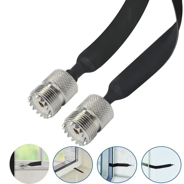 Window / Door Pass Through Flat RF Coaxial Cable UHF 50 Ohm RF Coax Pigtail Extension Cord, Length: 20cm (Male To Female) - Image 6