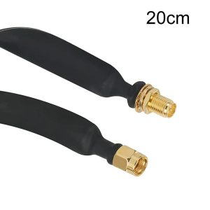 RP-SMA Male To Female Fiberglass Antenna Through Wall Adapter Cable Flat Window Cable (20cm)