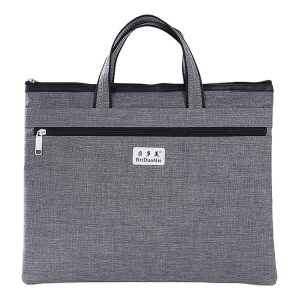 BeiDuoMei Thickened Oxford Cloth Briefcase Portable File Bag A4 Storage File Package (Grey)