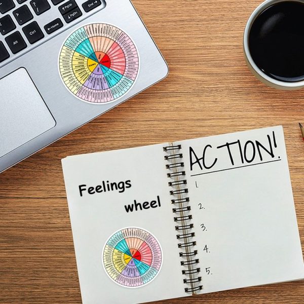 2pcs / Set Feelings Wheel Emotions Mobile Phone Computer Sticker - Image 3