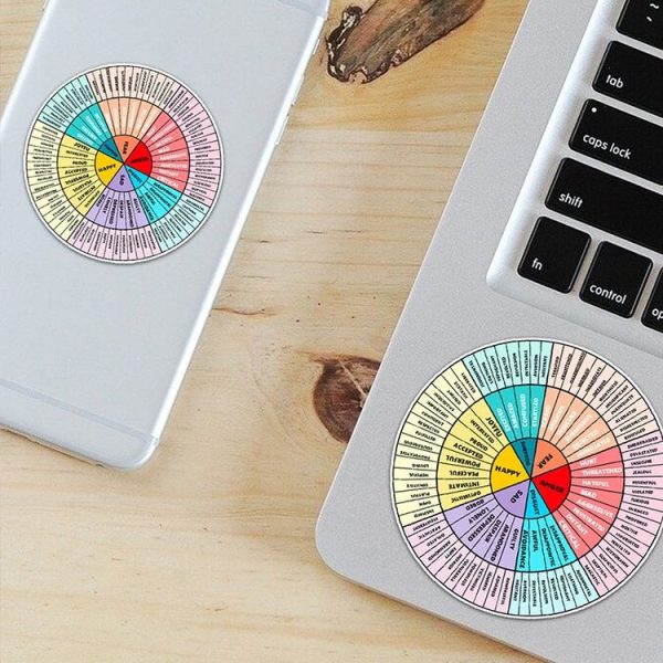 2pcs / Set Feelings Wheel Emotions Mobile Phone Computer Sticker - Image 4