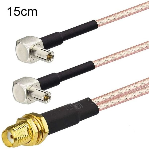 SMA Female To 2 TS9 R WiFi Antenna Extension Cable RG316 Extension Adapter Cable (15cm)