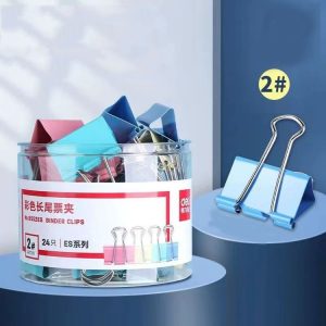 Deli 24pcs / Box 41mm Long Tail Ticket Clip Metal Dovetail Clip, Spec: 8552ES Colorful