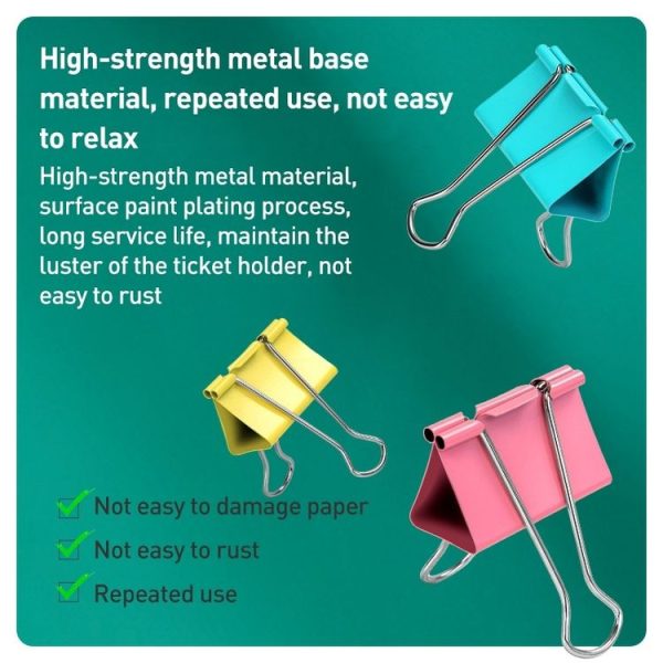 Deli 24pcs / Box 41mm Long Tail Ticket Clip Metal Dovetail Clip, Spec: 8552ES Colorful - Image 5