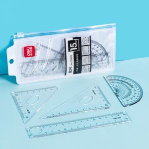 Deli 4-in-1 Ruler Set for Students Ruler Stationery Set, Model: 79529