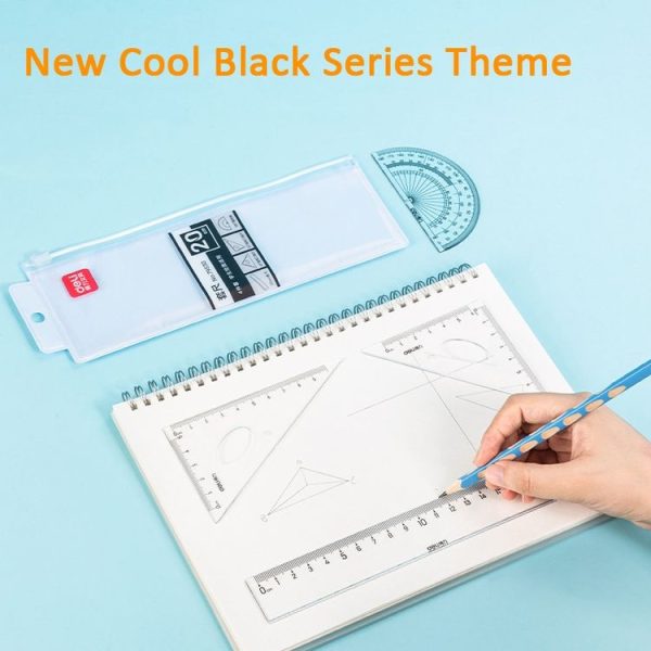 Deli 4-in-1 Ruler Set for Students Ruler Stationery Set, Model: 79529 - Image 4