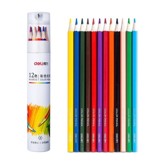 Del Colored Pencil Set Oil-based Color Lead Painting Supplies, Spec: 12 Colors