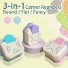 3 In 1 Fancy Corner Cutter Multi-angle Corner Cutter Chamfering Embosser, Style: Flat Corner (Pink) - Image 2