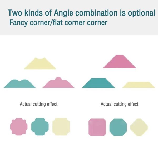 3 In 1 Fancy Corner Cutter Multi-angle Corner Cutter Chamfering Embosser, Style: Flat Corner (Pink) - Image 5