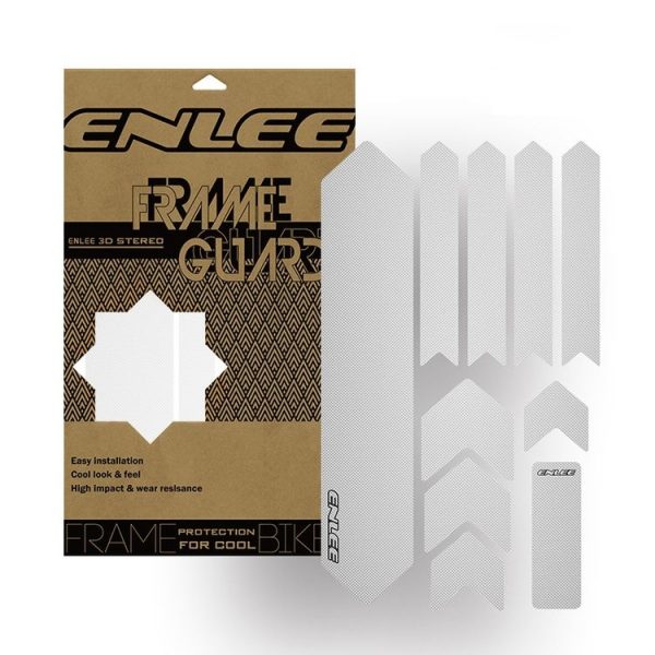 ENLEE 10pcs / Set Mountain Bike Frame Anti-Scratch Sticker Waterproof Protective Film For Cycling Equipment, Model: Transparent Model