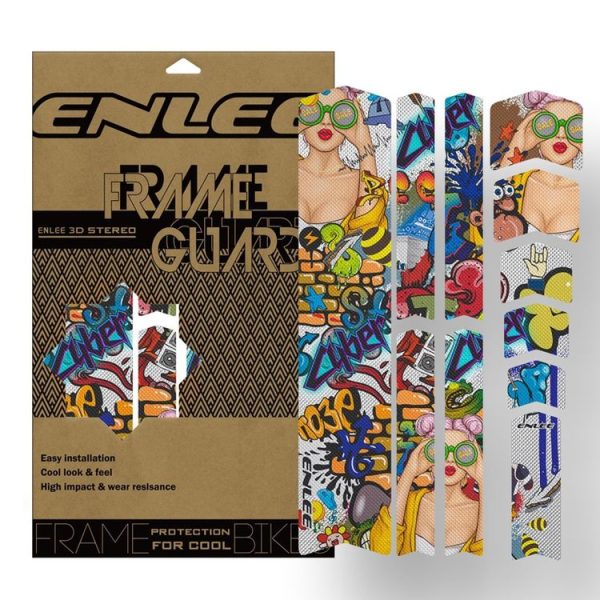 ENLEE 11pcs / Set Mountain Bike Frame Color Changing Anti-Scratch Sticker Waterproof Protective Film For Cycling Equipment, Model: Colorful Beauty