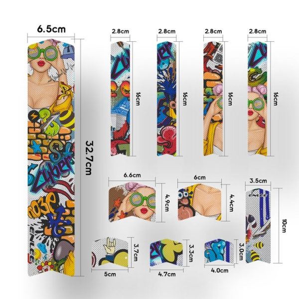 ENLEE 11pcs / Set Mountain Bike Frame Color Changing Anti-Scratch Sticker Waterproof Protective Film For Cycling Equipment, Model: Colorful Beauty - Image 2