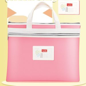 BeiDuoMei Student File Bag A4 Double Layer Classified Storage Exam Paper Data Bag (Rose Red)