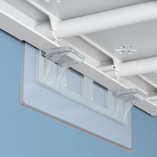5pcs Long Double Row Partition Tray Adhesive Shelf Support Plastic Closet Cabinet Shelf Support Clip Punch Free Wall Hanger Sticker - Image 6