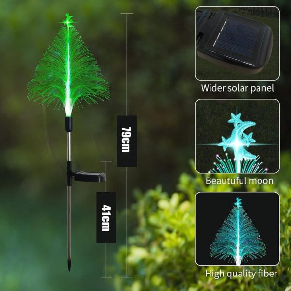 Star Moon Transparent Christmas Tree Solar Light Outdoor Atmosphere Lighting Outdoor Waterproof Glowing Festival Decorative Lamp - Image 2
