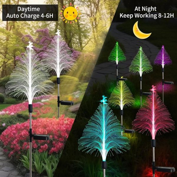 Star Moon Transparent Christmas Tree Solar Light Outdoor Atmosphere Lighting Outdoor Waterproof Glowing Festival Decorative Lamp - Image 5