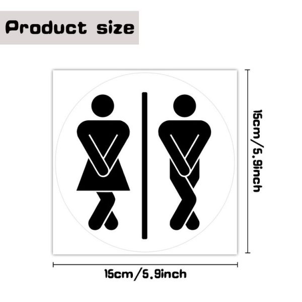 Men Women Sanitary Door Sticker Matte Material Waterproof Oilproof PVC Sticker - Image 2