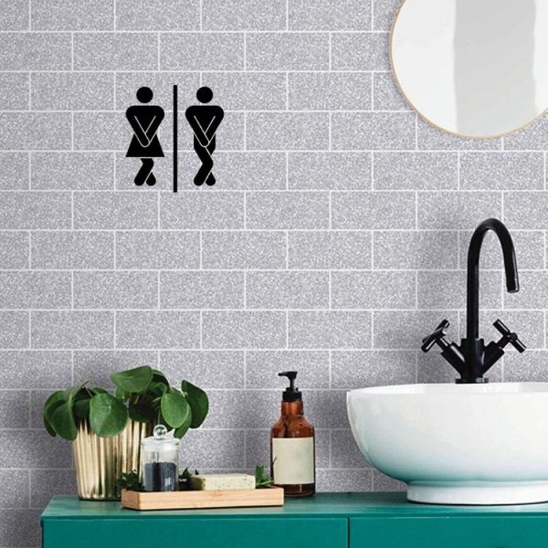 Men Women Sanitary Door Sticker Matte Material Waterproof Oilproof PVC Sticker - Image 4