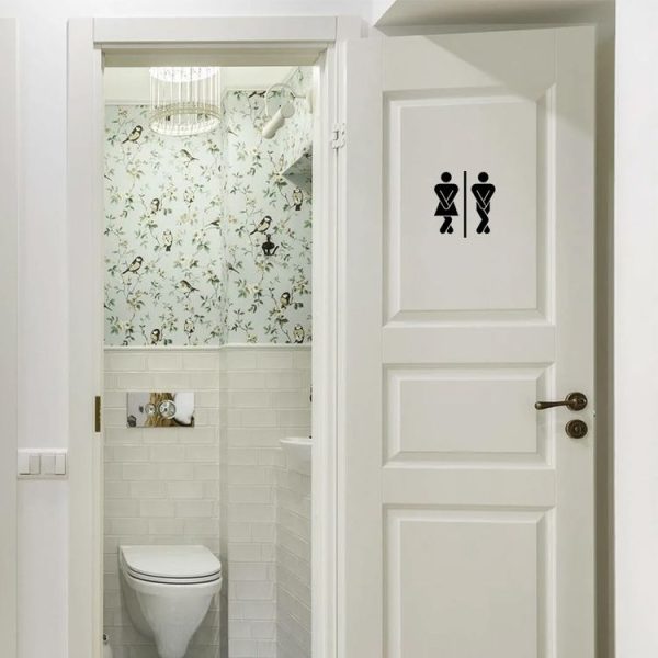 Men Women Sanitary Door Sticker Matte Material Waterproof Oilproof PVC Sticker - Image 5
