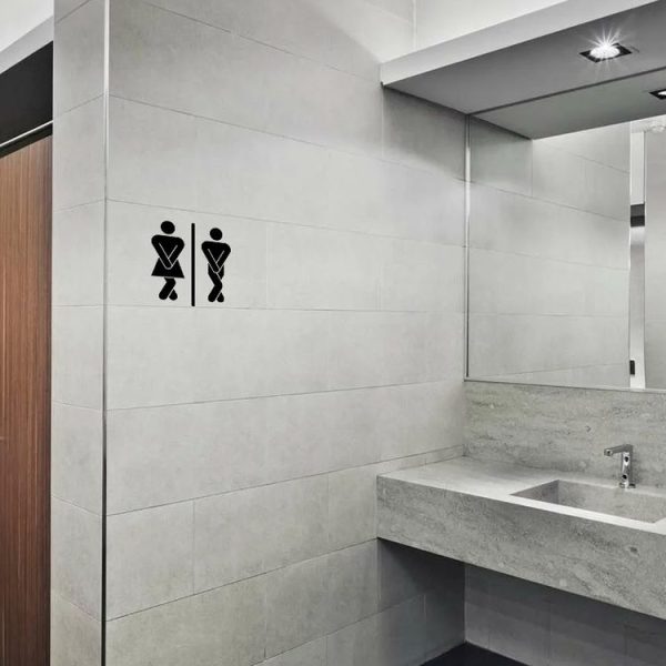 Men Women Sanitary Door Sticker Matte Material Waterproof Oilproof PVC Sticker - Image 6