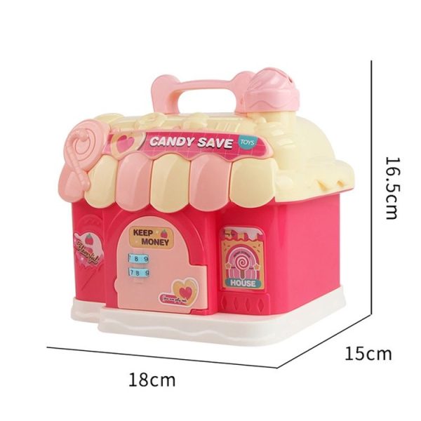 18 x 15 x 16.5cm Candy House Childrens Cartoon Coin Bank Small House Savings Jar Toys (Sky Blue) - Image 2