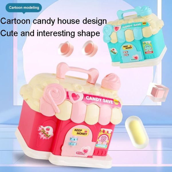 18 x 15 x 16.5cm Candy House Childrens Cartoon Coin Bank Small House Savings Jar Toys (Sky Blue) - Image 4