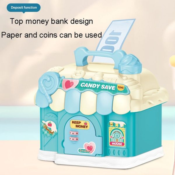 18 x 15 x 16.5cm Candy House Childrens Cartoon Coin Bank Small House Savings Jar Toys (Sky Blue) - Image 6