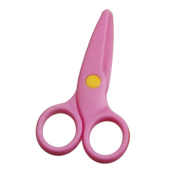 4pcs Mini Cute Safety Plastic Scissors Children Handmade Paper Cutting Tools (Pink)