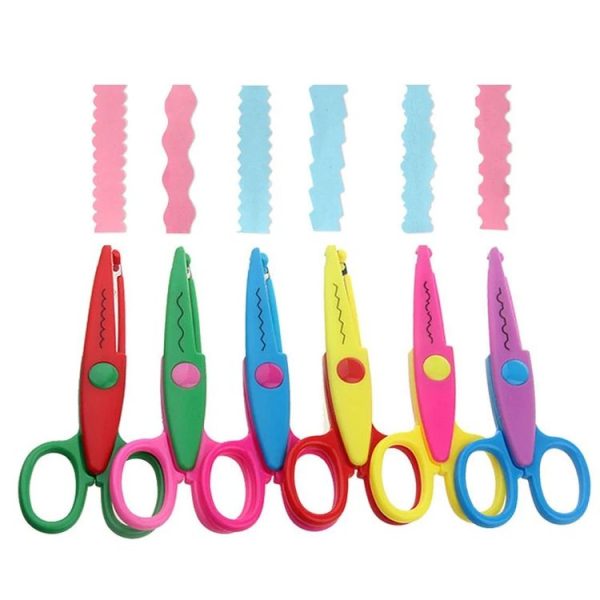 10pcs 5 Inch Children Safety Lace Scissors Kindergarten Fun DIY Photo Album Cutter, Model: Small Wave - Image 2