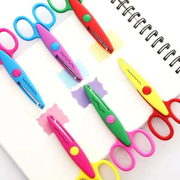 10pcs 5 Inch Children Safety Lace Scissors Kindergarten Fun DIY Photo Album Cutter, Model: Small Wave - Image 6