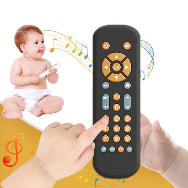 Baby Simulation TV Remote Control Music Toy with Light and Sound 3 Language Mode, Color: Black - Image 4